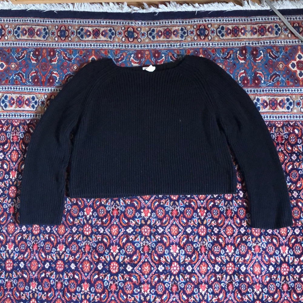Black Rib Knit Sweater - Picture 3 of 9
